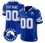 Men's Dallas Cowboys Active Player Custom Royal 2025 F.U.S.E Dallas City Patch Vapor Untouchable Limited Football Stitched Game Jersey