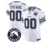 Men's Dallas Cowboys Active Player Custom White 2025 F.U.S.E Dallas City Patch Vapor Untouchable Limited Football Stitched Game Jersey