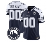Men's Dallas Cowboys Active Player Custom White Navy Alternate 2025 F.U.S.E Dallas City Patch Vapor Untouchable Limited Football Stitched Game Jersey