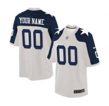 Men's Dallas Cowboys Customized White Throwback Alternate Limited Football Jersey