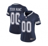 Women's Dallas Cowboys Navy Blue Home Customized Jersey