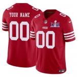 Men's San Francisco 49ers Active Player Custom Red 2024 F.U.S.E. Super Bowl LVIII Patch Vapor Untouchable Limited Football Stitched Jersey