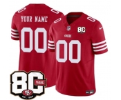 Men's San Francisco 49ers Active Player Custom Red 80th Anniversary Patch 2026 F.U.S.E. Vapor Untouchable Limited Football Stitched Jersey