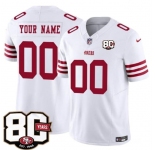 Men's San Francisco 49ers Active Player Custom White 80th Anniversary Patch 2026 F.U.S.E. Vapor Untouchable Limited Football Stitched Jersey