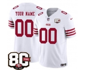 Men's San Francisco 49ers Active Player Custom White 80th Anniversary Patch 2026 F.U.S.E. Vapor Untouchable Limited Football Stitched Jersey