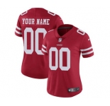 Women's San Francisco 49ers Customized Red Stitched Jersey