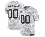 Men's New York Jets Active Player Custom 2024 F.U.S.E Arctic Camo Salute To Service Limited Stitched Football Jersey