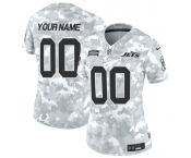 Women's New York Jets Active Player Custom 2024 F.U.S.E Arctic Camo Salute To Service Limited Stitched Jersey