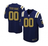 Youth New York Jets Customized Navy Blue Alternate Football Jersey