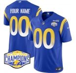 Men's Los Angeles Rams Active Player Custom Blue 2024 NFC West Champions F.U.S.E. Vapor Untouchable Stitched Football Jersey