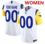 Women's Los Angeles Rams Active Player Custom White 2026 F.U.S.E. Vapor Limited Football Stitched Jersey