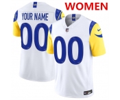 Women's Los Angeles Rams Active Player Custom White 2026 F.U.S.E. Vapor Limited Football Stitched Jersey