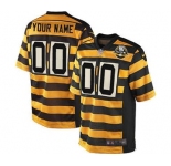Men's Pittsburgh Steelers Customized Yellow Black Alternate 80TH Anniversary Throwback Elite Football Jersey