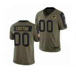 Men's Green Bay Packers ACTIVE PLAYER Custom 2021 Olive Salute To Service Limited Stitched Football Jersey