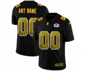 Men's Green Bay Packers Custom Black Golden Sequin Vapor Limited Football Jersey