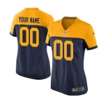 Women's Green Bay Packers Navy Blue Alternate Customized Jersey