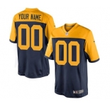 Youth Green Bay Packers Customized Navy Blue Alternate Football Jersey