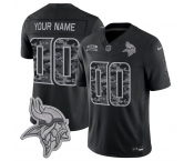 Men's Minnesota Vikings Active Player Custom Black F.U.S.E. 2026 Salute to Service Limited Football Stitched Jersey