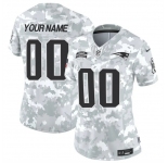 Women's New England Patriots Active Player Custom 2024 F.U.S.E Arctic Camo Salute To Service Limited Stitched Jersey