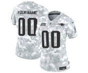 Women's New England Patriots Active Player Custom 2024 F.U.S.E Arctic Camo Salute To Service Limited Stitched Jersey