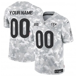 Men's Cincinnati Bengals Active Player Custom 2024 F.U.S.E Arctic Camo Salute To Service Limited Stitched Football Jersey