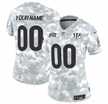 Women's Cincinnati Bengals Active Player Custom 2024 F.U.S.E Arctic Camo Salute To Service Limited Stitched Football Jersey