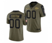 Men's Kansas City Chiefs ACTIVE PLAYER Custom 2021 Olive Salute To Service Limited Stitched Football Jersey