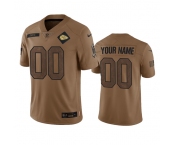 Men's Kansas City Chiefs Active Player Custom 2023 Brown Salute To Service Limited Football Stitched Jersey