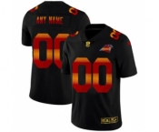 Men's Carolina Panthers Custom Black Red Orange Stripe Vapor Limited Football Jersey