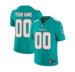 Men's Miami Dolphins Customized Aqua Green Team Color Vapor Untouchable Custom Limited Football Jersey