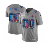 Men's Minnesota Vikings Custom Multi-Color Greyheather 2020 Crucial Catch Vapor Untouchable Limited Football Jersey