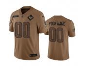 Men's Houston Texans Active Player Custom 2023 Brown Salute To Service Limited Football Stitched Jersey