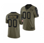 Men's New York Giants ACTIVE PLAYER Custom 2021 Olive Salute To Service Limited Stitched Football Jersey