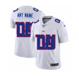 Men's New York Giants Custom White Team Logo Dual Overlap Limited Football Jersey