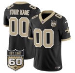 Men's New Orleans Saints Active Player Custom Black F.U.S.E. 60th Anniversary Patch Vapor Limited Football Stitched Jersey