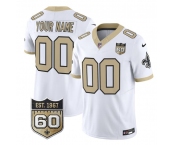 Men's New Orleans Saints Active Player Custom White F.U.S.E. 60th Anniversary Patch Vapor Limited Football Stitched Jersey