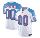 Men's Tennessee Titans Active Player Custom White Blue 2023 F.U.S.E. Vapor Limited Throwback Football Stitched Jersey