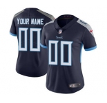 Women's Tennessee Titans Customized Navy Blue Home Jersey