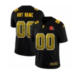 Men's Cleveland Browns Custom Black Golden Sequin Vapor Limited Football Jersey