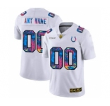 Men's Indianapolis Colts Custom White Multi-Color 2020 Football Crucial Catch Limited Football Jersey