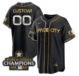 Men's Houston Astros Active Player Custom Black Gold 2022 World Series Stitched Baseball Jersey