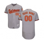 Men's Baltimore Orioles Customized Road Gray Flex Base Custom Baseball Baseball Jersey