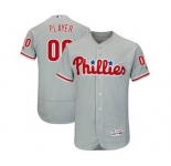Men's Philadelphia Phillies Customized Gray Road Flex Base Custom Baseball Baseball Jersey