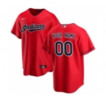 Men's Cleveland Indians Alternate 2020 Baseball Custom Cool Base Jersey - Red