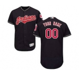 Men's Cleveland Indians Customized Alternate Navy Flex Base Custom Baseball Baseball Jersey