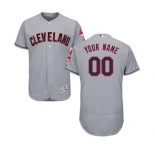 Men's Cleveland Indians Customized Road Gray Flex Base Custom Baseball Baseball Jersey