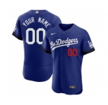 Men's Los Angeles Dodgers Active Player Custom Royal 2021 City Connect Flex Base Stitched Baseball Jersey