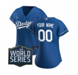 Women's Custom Jersey Los Angeles Dodgers 2020 World Series Patch Royal