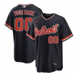 Men's Custom Detroit Tigers Nike Alternate Replica Navy Jersey
