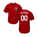 Men's Minnesota Twins Customized Red Cool Base Custom Baseball Baseball Jersey
